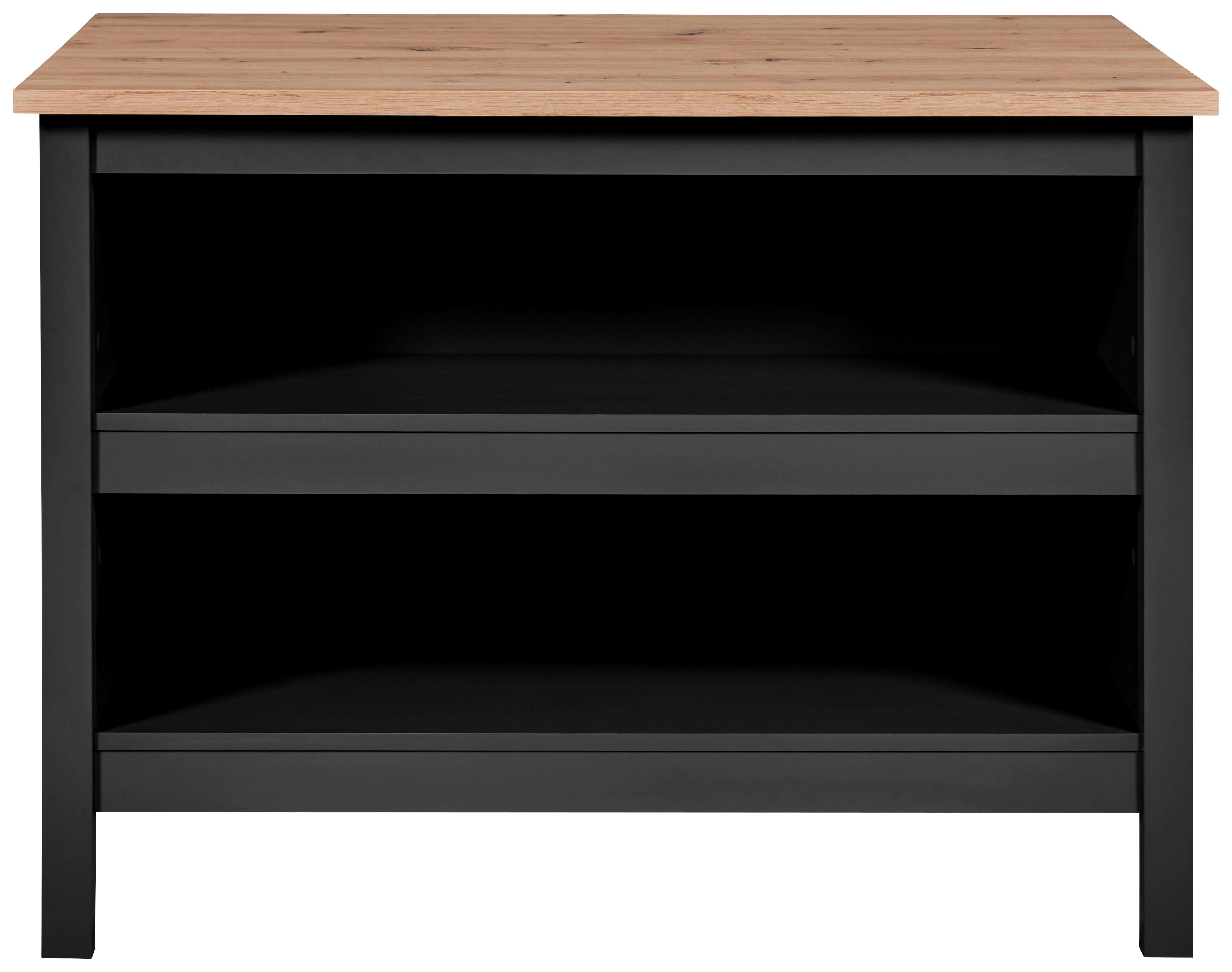 Konyhasziget Helina - fekete/Artisan tölgy, Trend, faalapú anyag (124/92/75cm)