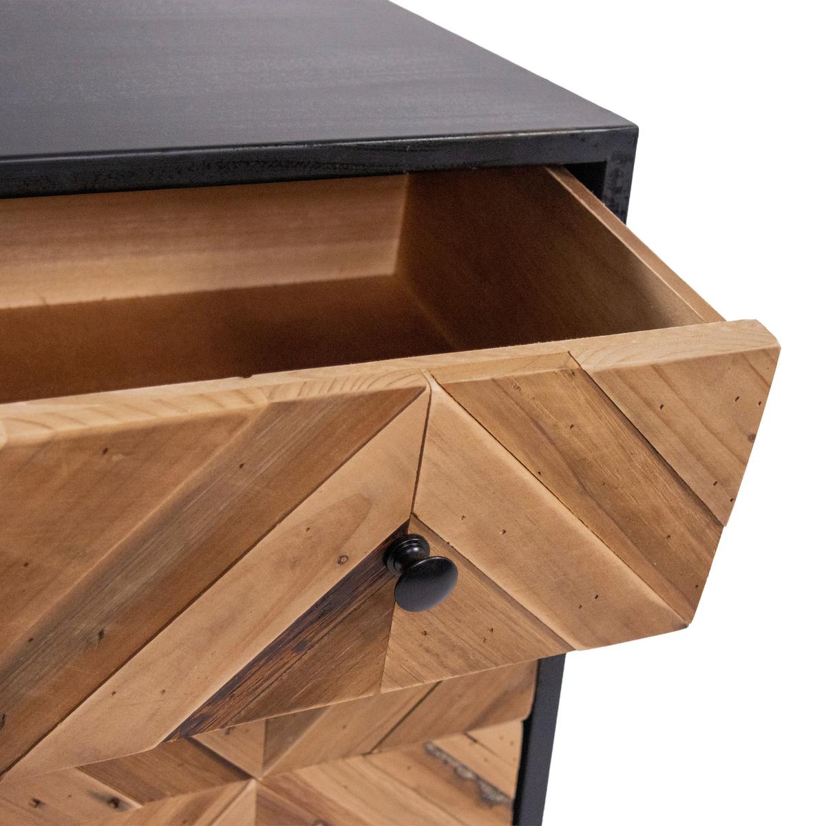 Široka Komoda Santjago Black Sun, Črna, Rjava - črna/temno rjava, Moderno, kovina/les (63/70,5/32cm) - MID.YOU