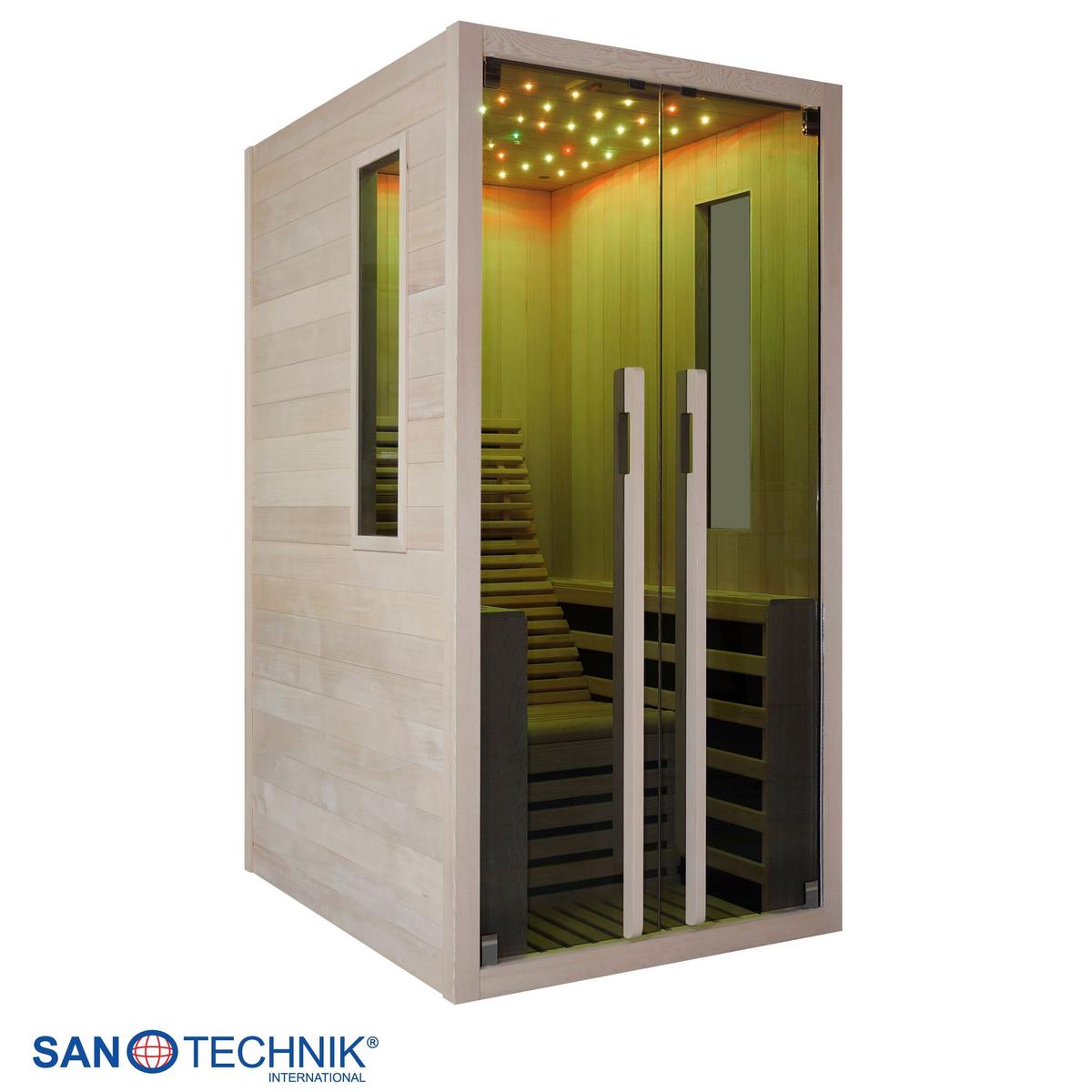 Infrarotkabine Carbon ca. 100x195x130cm - Naturfarben, Basics, Holz (100/195/130cm) - Sanotechnik