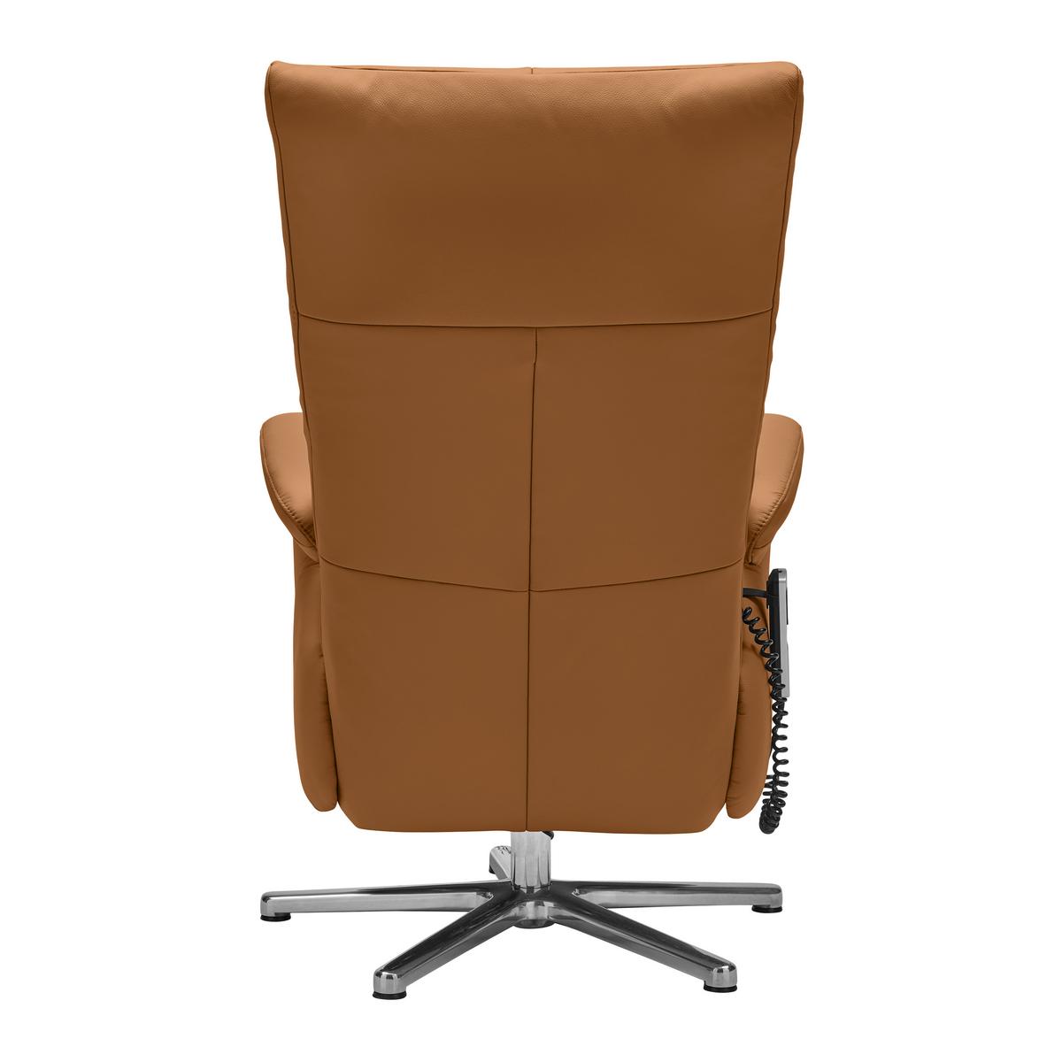 Relaxsessel Sitting 2 Dunkelorange - Chromfarben/Dunkelorange, MODERN, Leder (70/111/80cm) - Premium Living