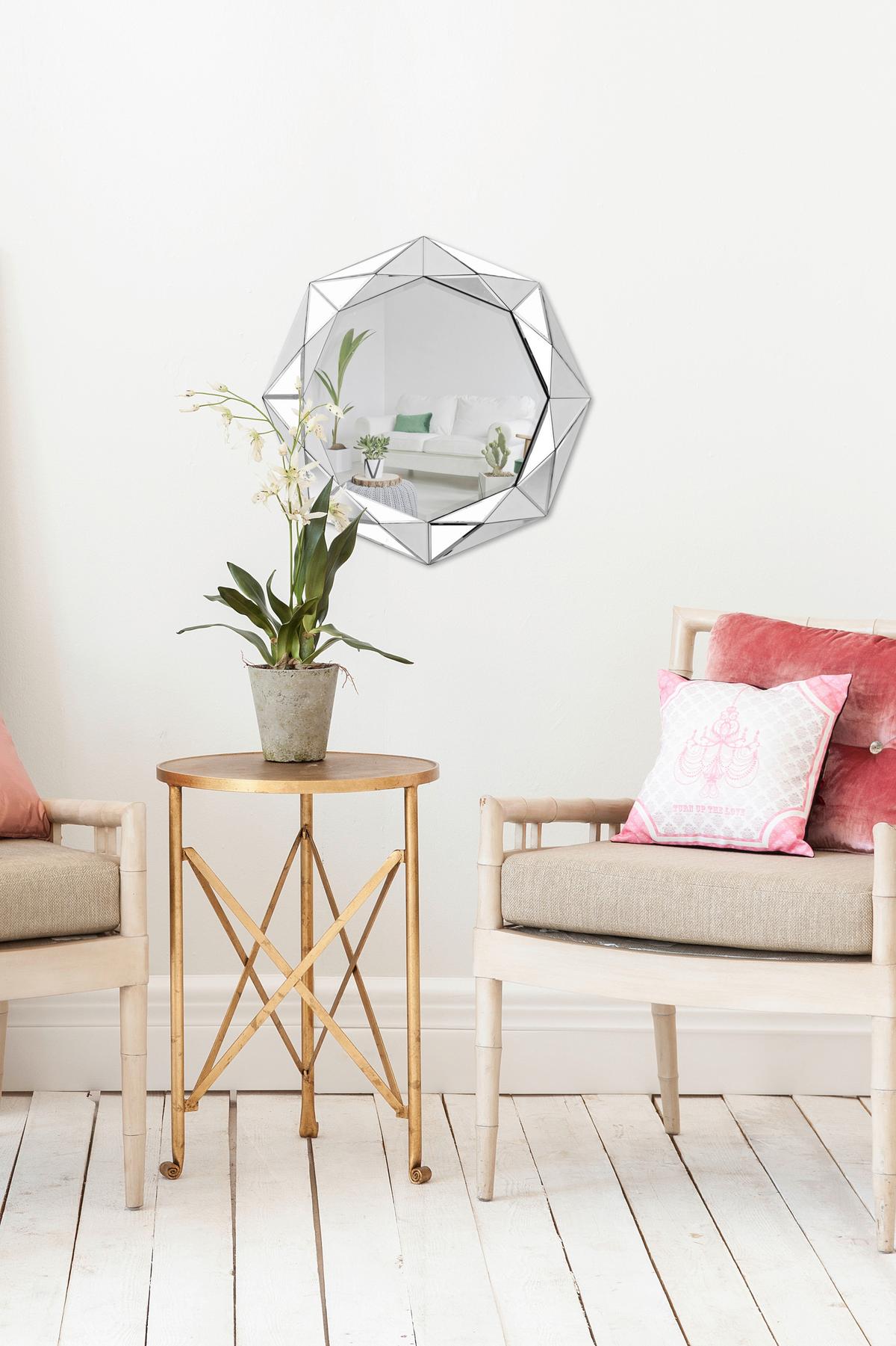 WANDSPIEGEL HERAKLES 1010 SILBER - Silberfarben, Basics, Glas/Holzwerkstoff (80/80/5cm) - Kayoom