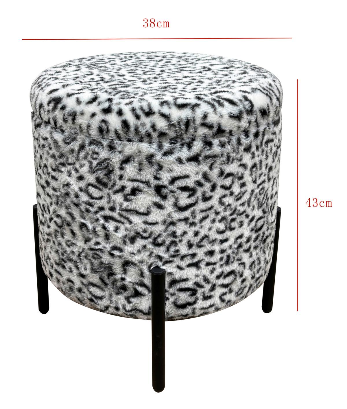 Tabure Leo -Trend- Based - črna/bela, Trendi, kovina/tekstil (38/43/38cm) - Based