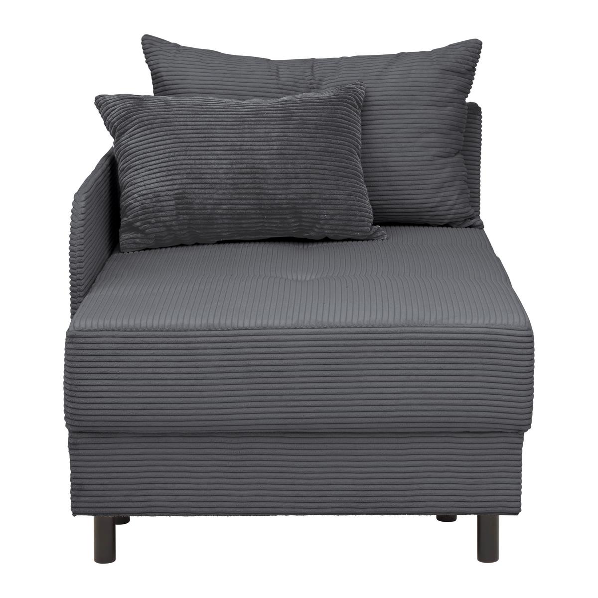 Liege Nova Dunkelgrau - Dunkelgrau/Schwarz, MODERN, Holz/Textil (145/62/85cm) - Mömax