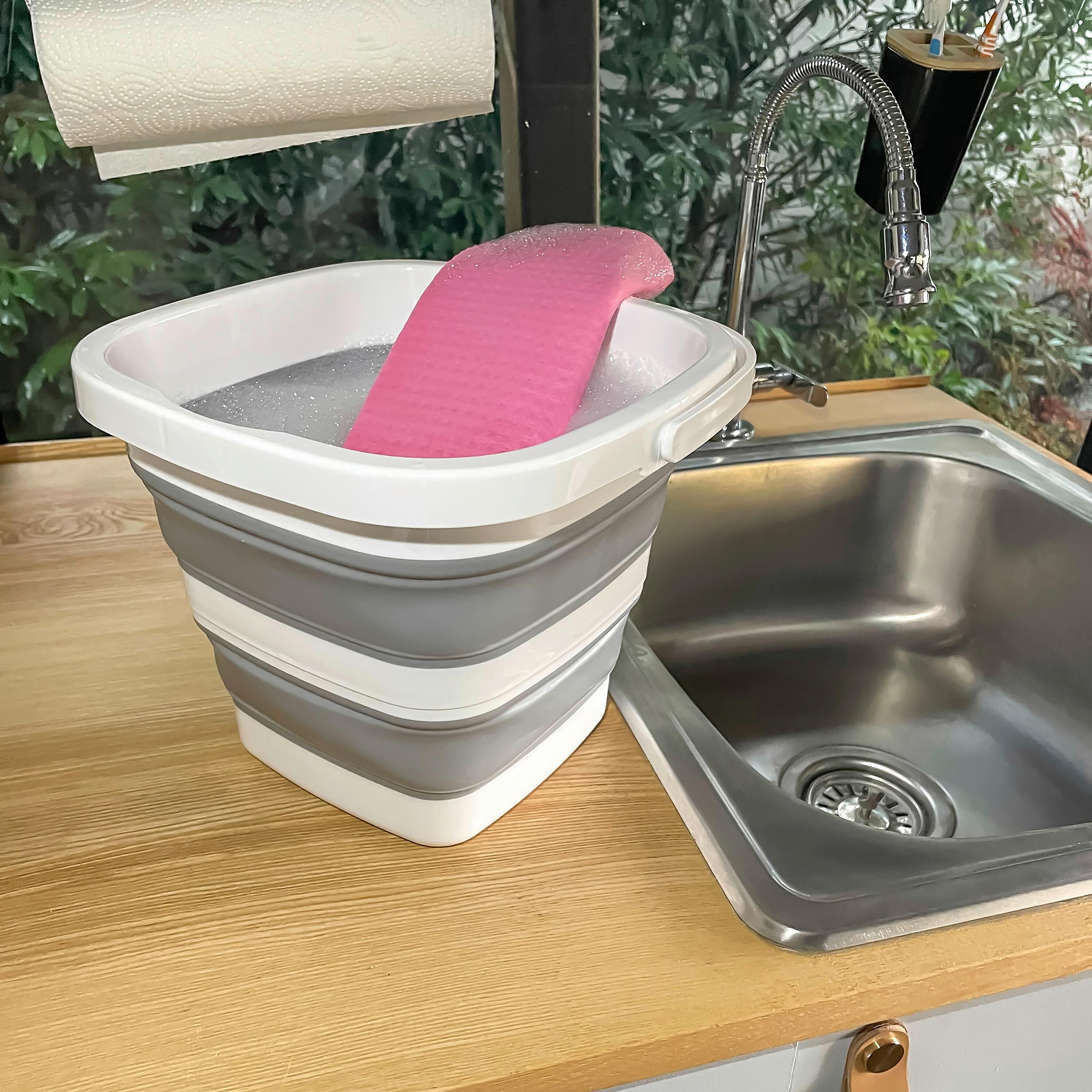 Vedro Clean Sile, 5 L, Siva, Bela - siva/bela, Basics, umetna masa (23/20/23cm) - MID.YOU