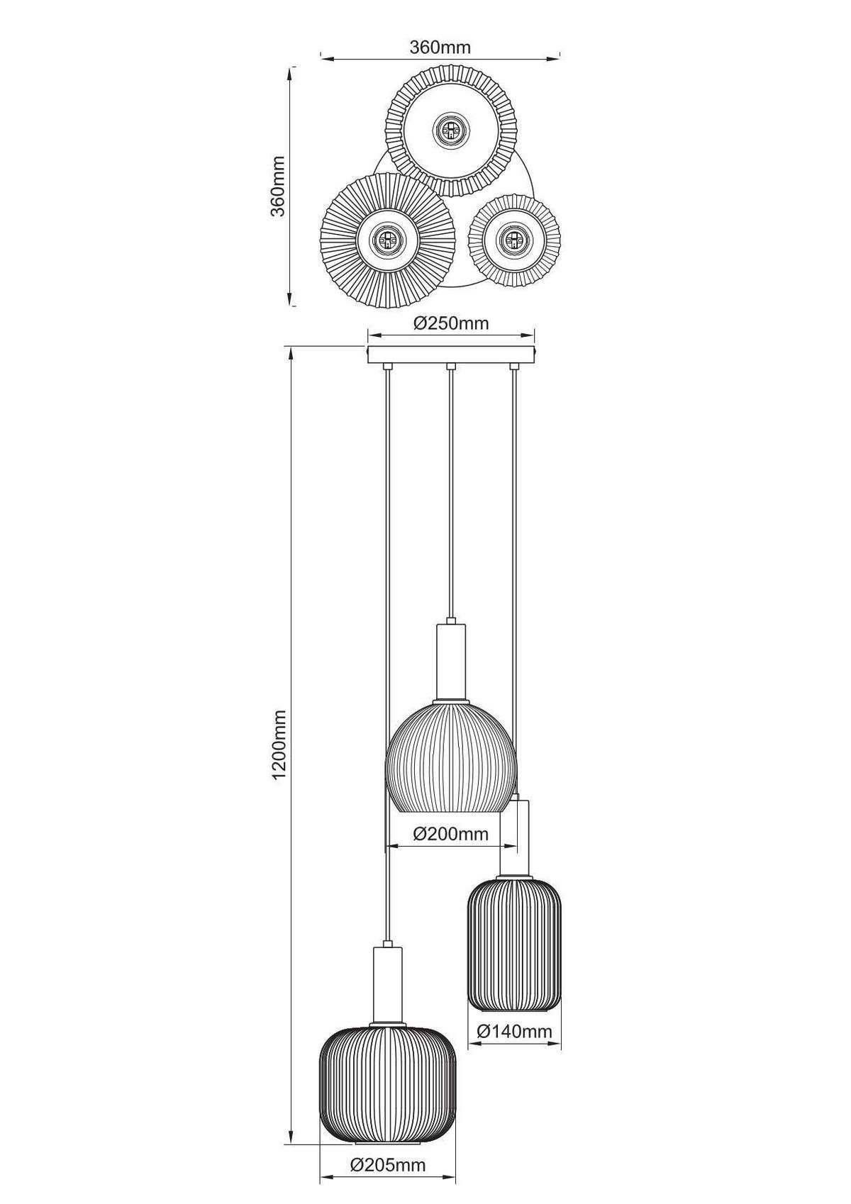 Hängeleuchte Scher Schwarz/Weiß max. 25 Watt - Goldfarben/Schwarz, MODERN, Glas/Metall (36/120cm) - Mömax