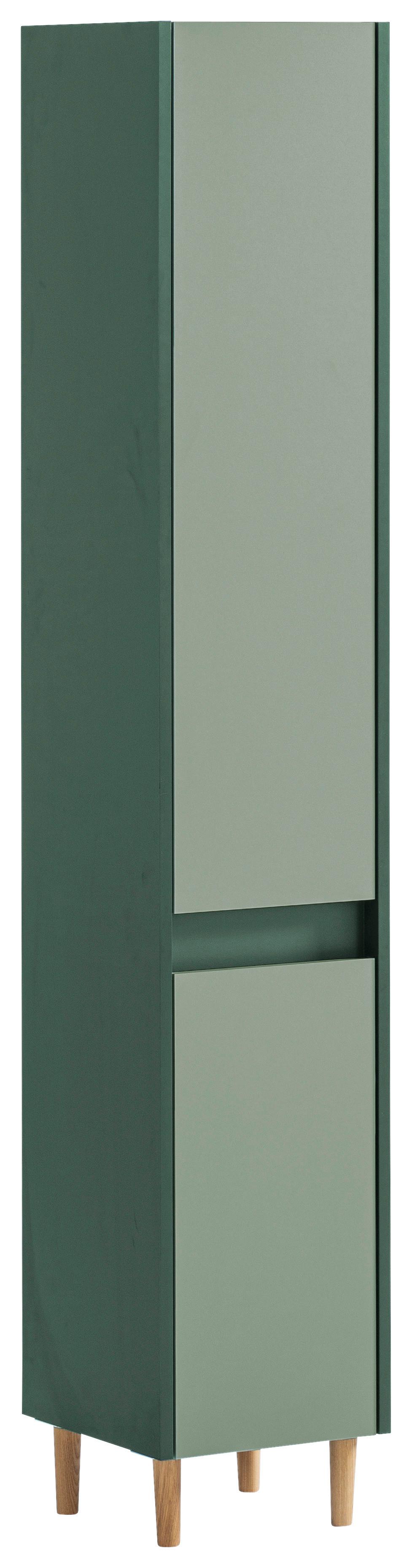 Hochschrank Lovis Dunkelgrün - Eschefarben/Hellgrün, MODERN, Holz/Holzwerkstoff (30,2/170,0/33,0cm) - MID.YOU