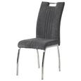 Stuhl in Grau - Chromfarben/Grau, MODERN, Textil/Metall (43/98/59cm) - Modern Living Stuhl in Grau - Chromfarben/Grau, MODERN, Textil/Metall (43/98/59cm) - Modern Living