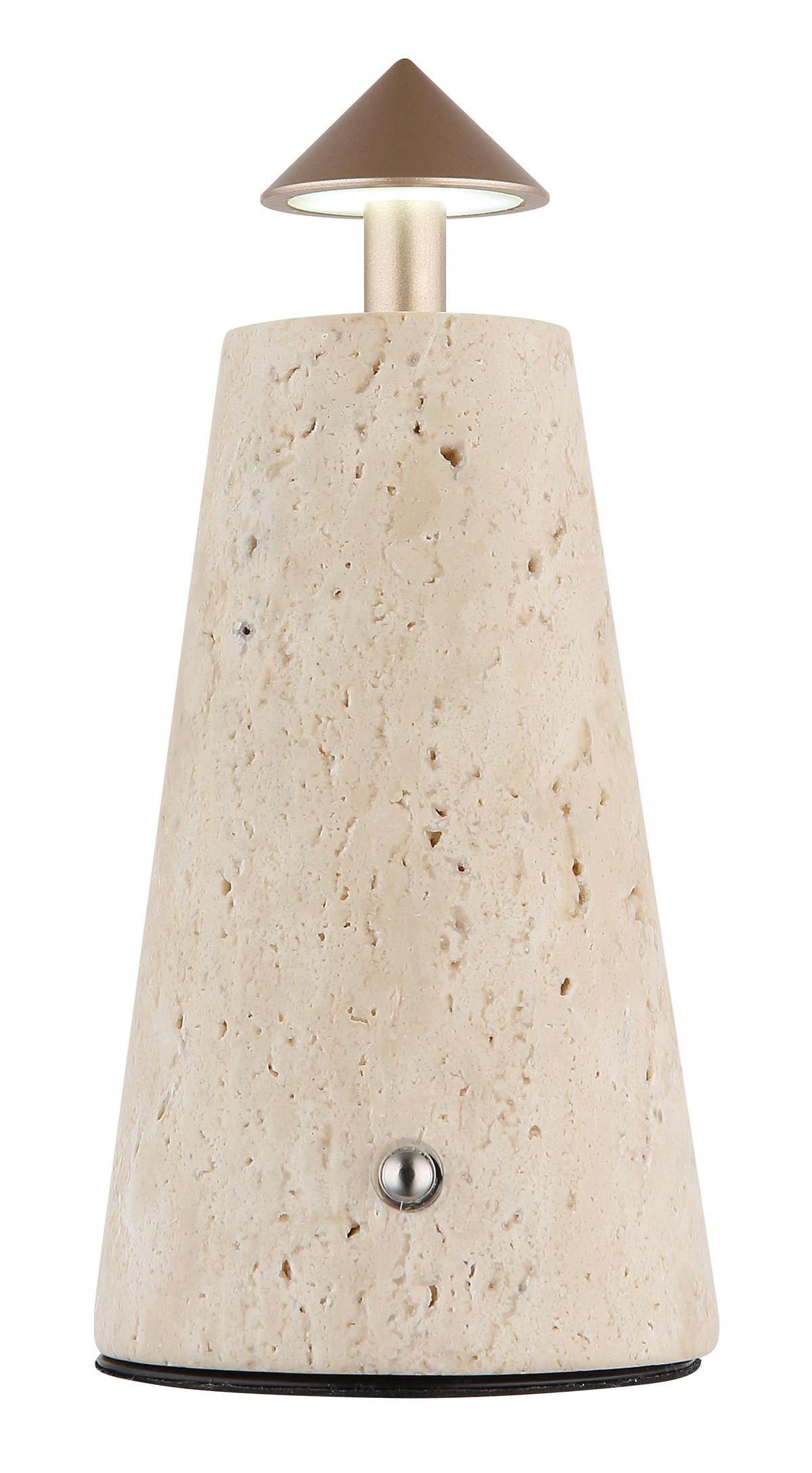 AKKU-TISCHLEUCHTE 21037C LIVA - Weiss/Schwarz, Design, Kunststoff/Stein (9/19cm) - Globo