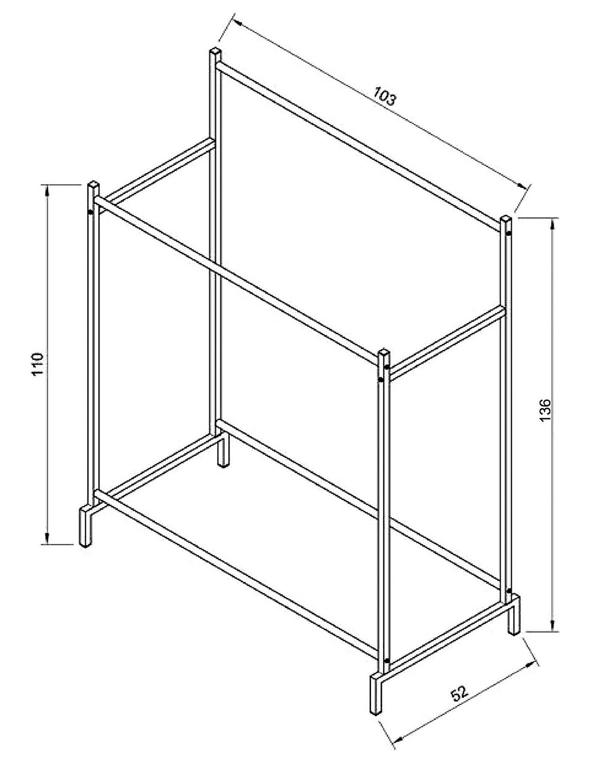 Obešalnik Za Oblačila Labol L, Bela - bela, Design, kovina (103/136/52cm) - MID.YOU