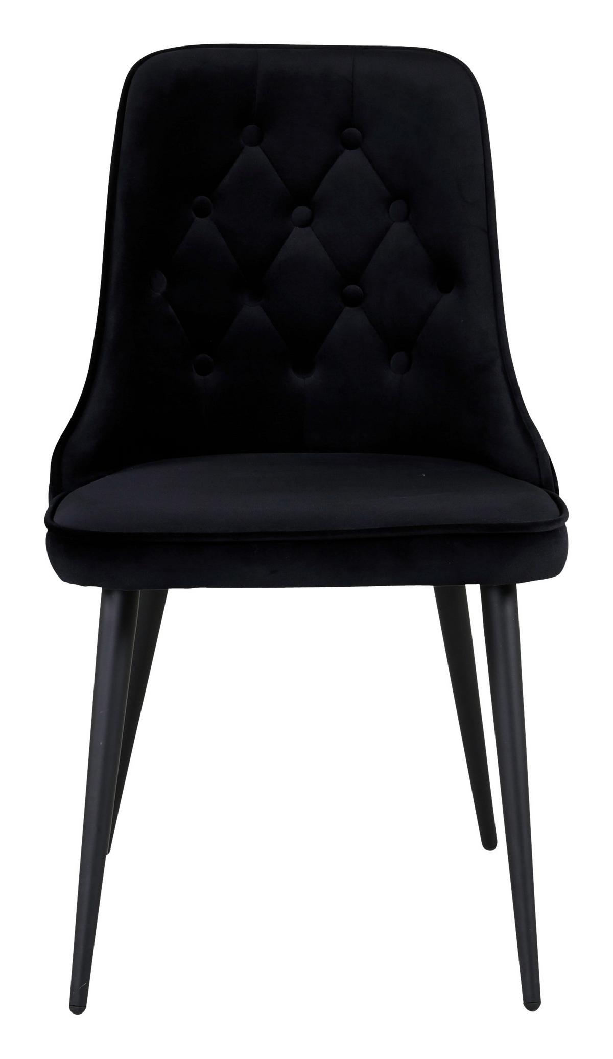 STUHL-SET VELVET DELUXE - Schwarz, Design, Kunststoff/Textil (50/88.5/66cm) - Livetastic