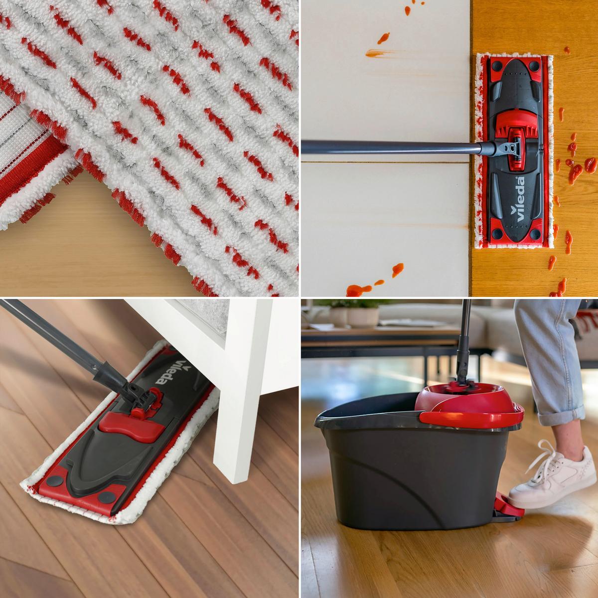 Bodenreinigungsset Vileda- Ultramax Schwarz/Rot, 2-teilig - Rot/Schwarz, Basics, Kunststoff (48,6/29,6/31cm) - Vileda
