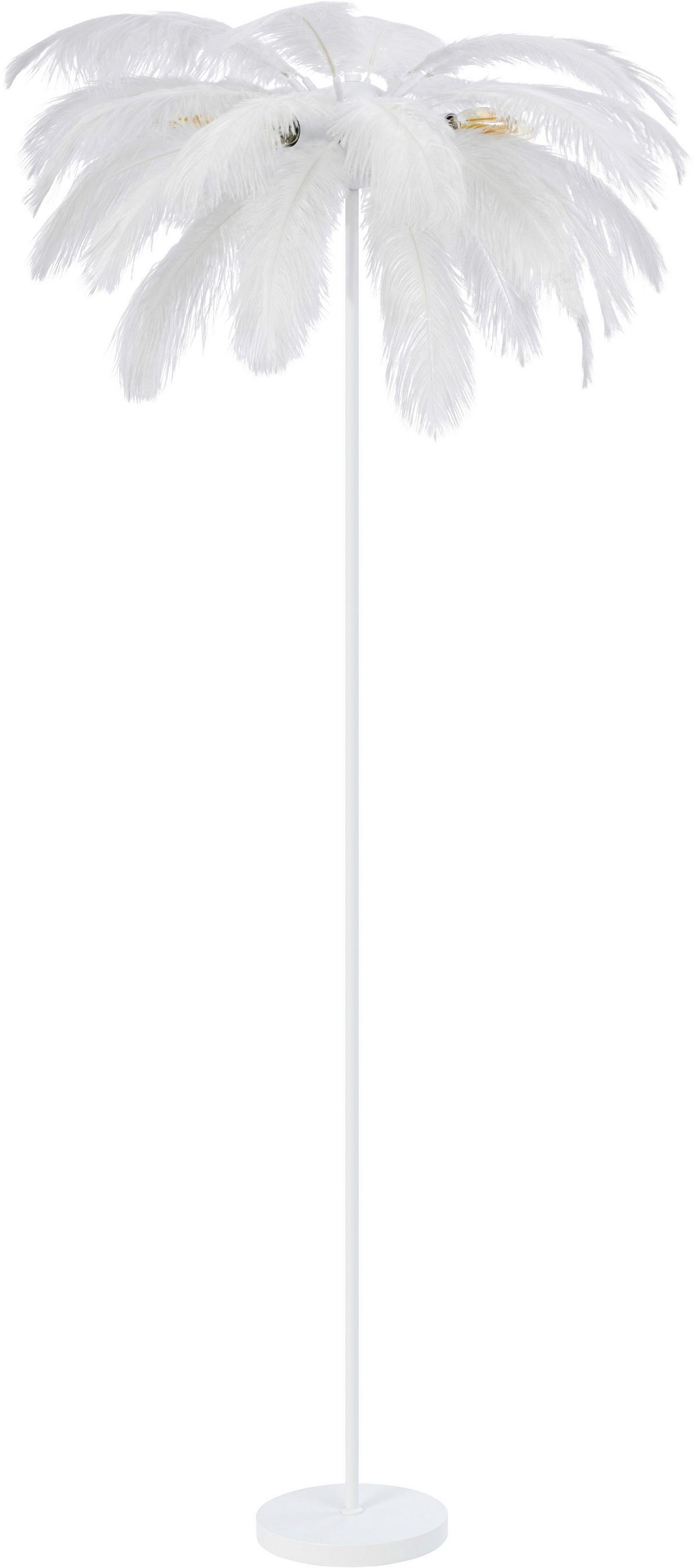 LAMPA STOJĄCA PALMA - biały, Trend, metal/tkanina (55/160cm) - Novel