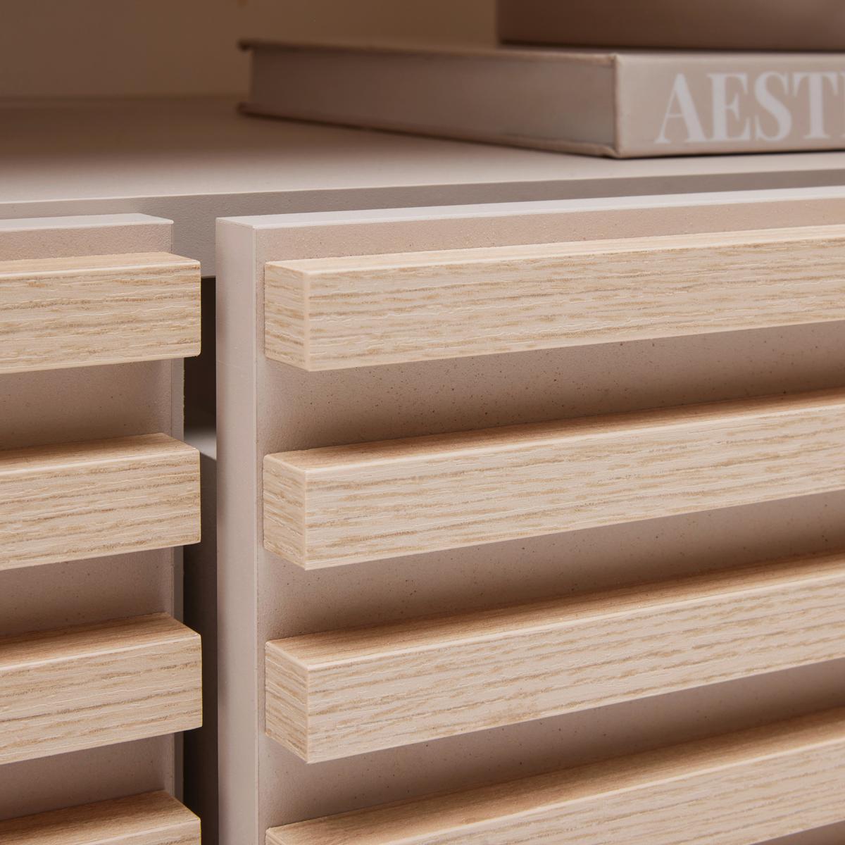 Lowboard Goal Kaschmir Riva Eiche/Cashmere - Kaschmir/Eichefarben, MODERN, Glas/Holzwerkstoff (179/67/44cm) - Mömax