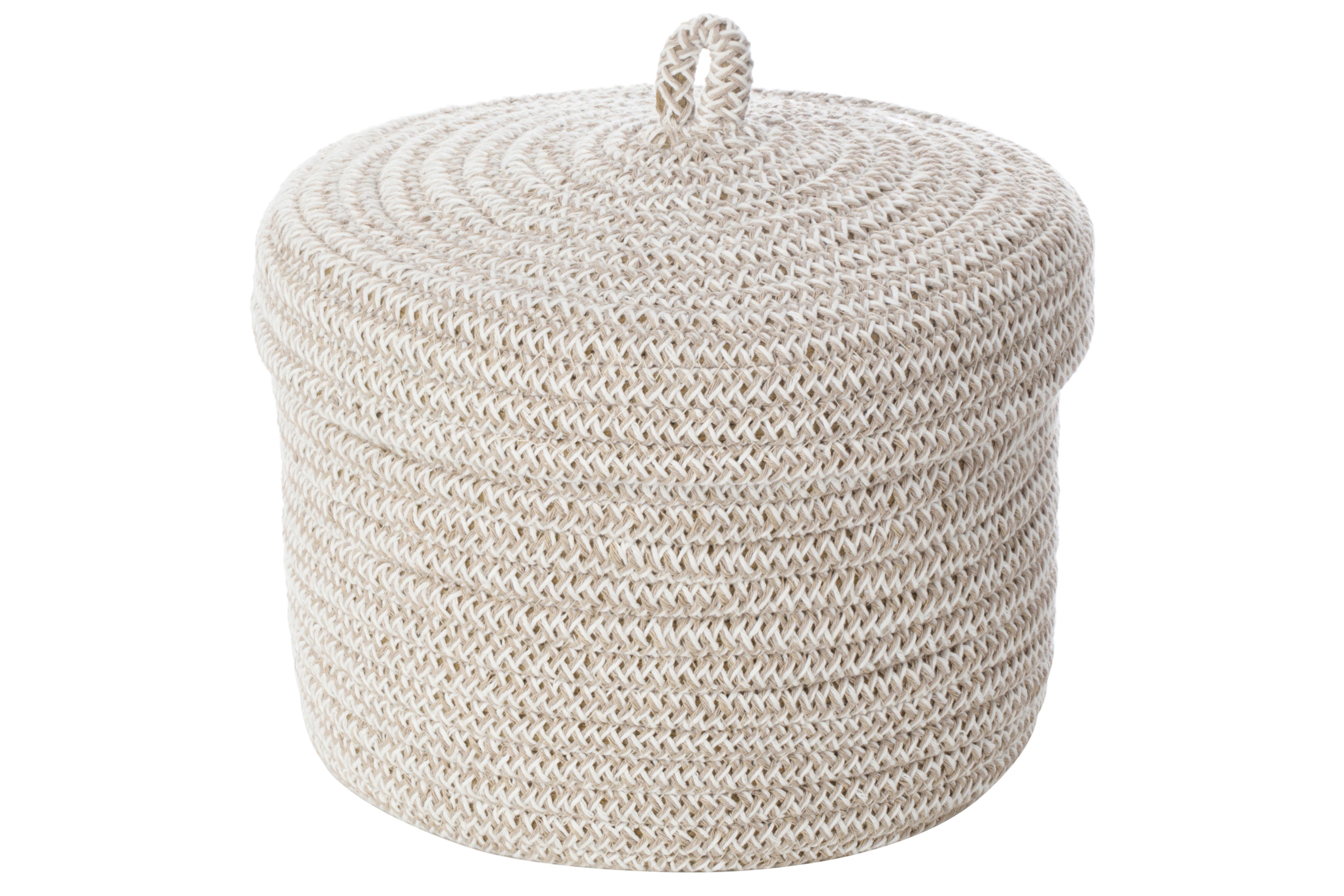 Korb Conny Weiß/Beige - Beige/Weiß, Textil (23/16cm) - Mömax