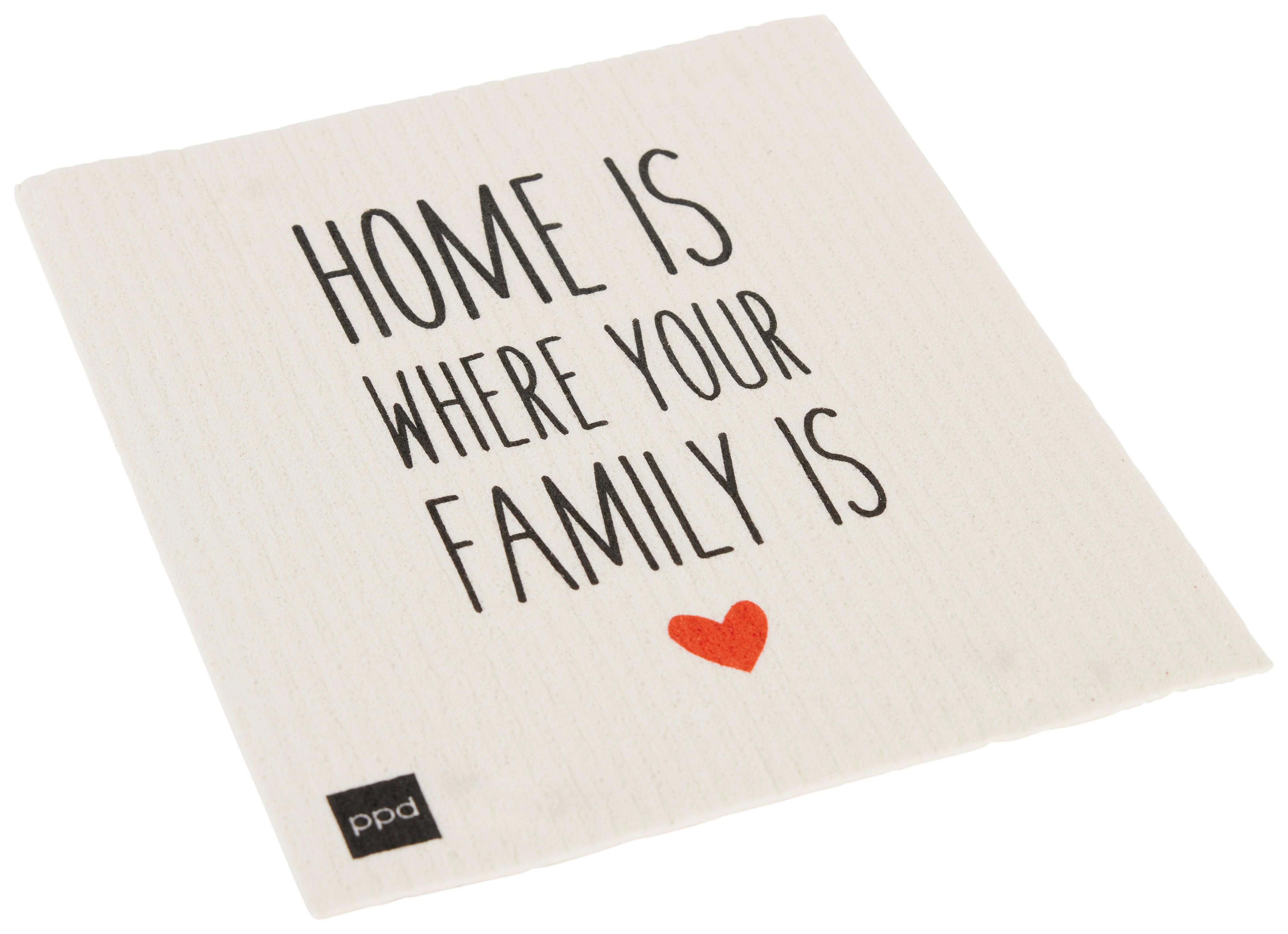 Schwammtuch Peter in Schwarz/Weiß ca. 20x17cm - Rot/Schwarz, Textil (20/17cm)