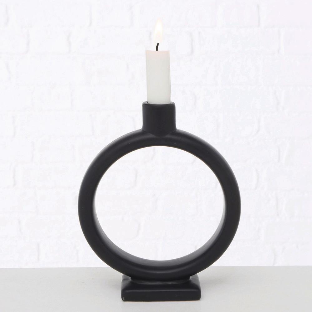 Gyertyatartó Valongo - fekete, Basics, kerámia (15,5/19/5,2cm) - Modern Living