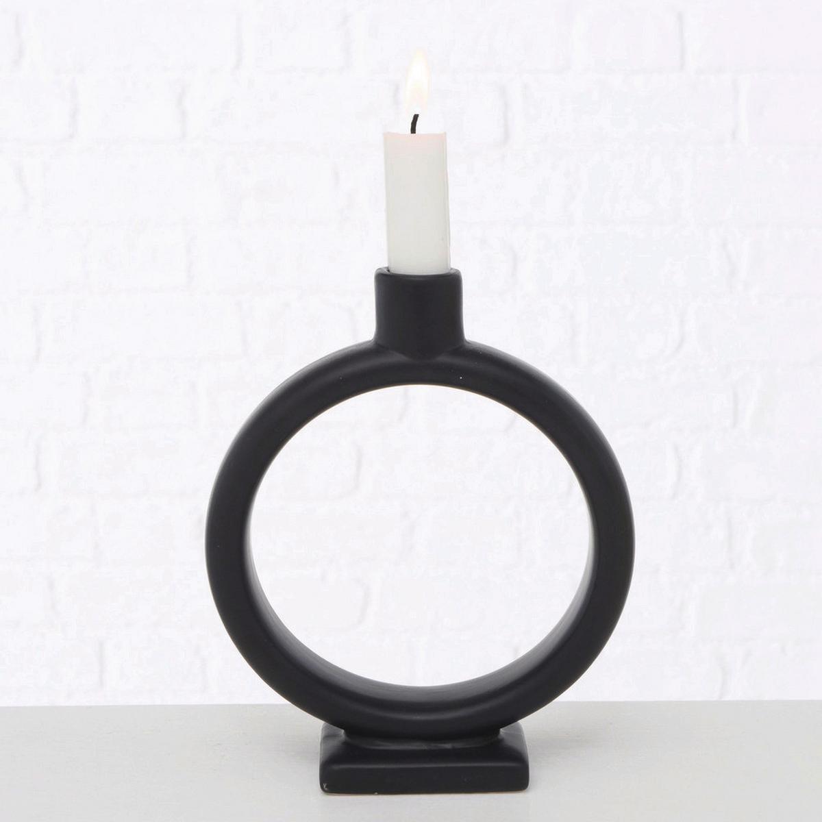 Gyertyatartó Valongo - fekete, Basics, kerámia (15,5/19/5,2cm) - Modern Living
