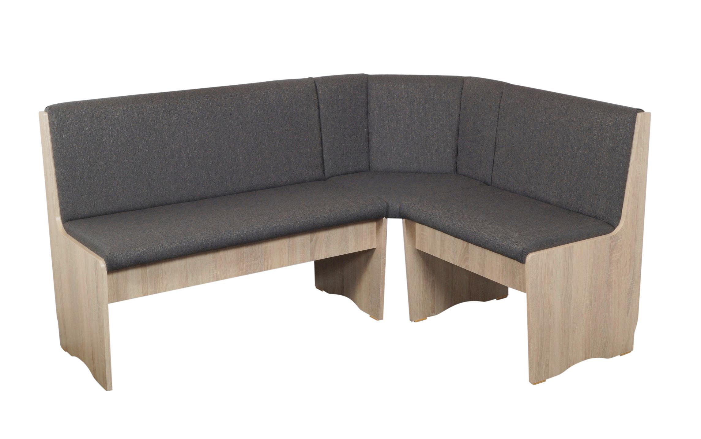 Eckbank Duisburg Anthrazit/Sonoma Eiche - Anthrazit/Sonoma Eiche, KONVENTIONELL, Holzwerkstoff/Textil (125/89/165cm) - MID.YOU