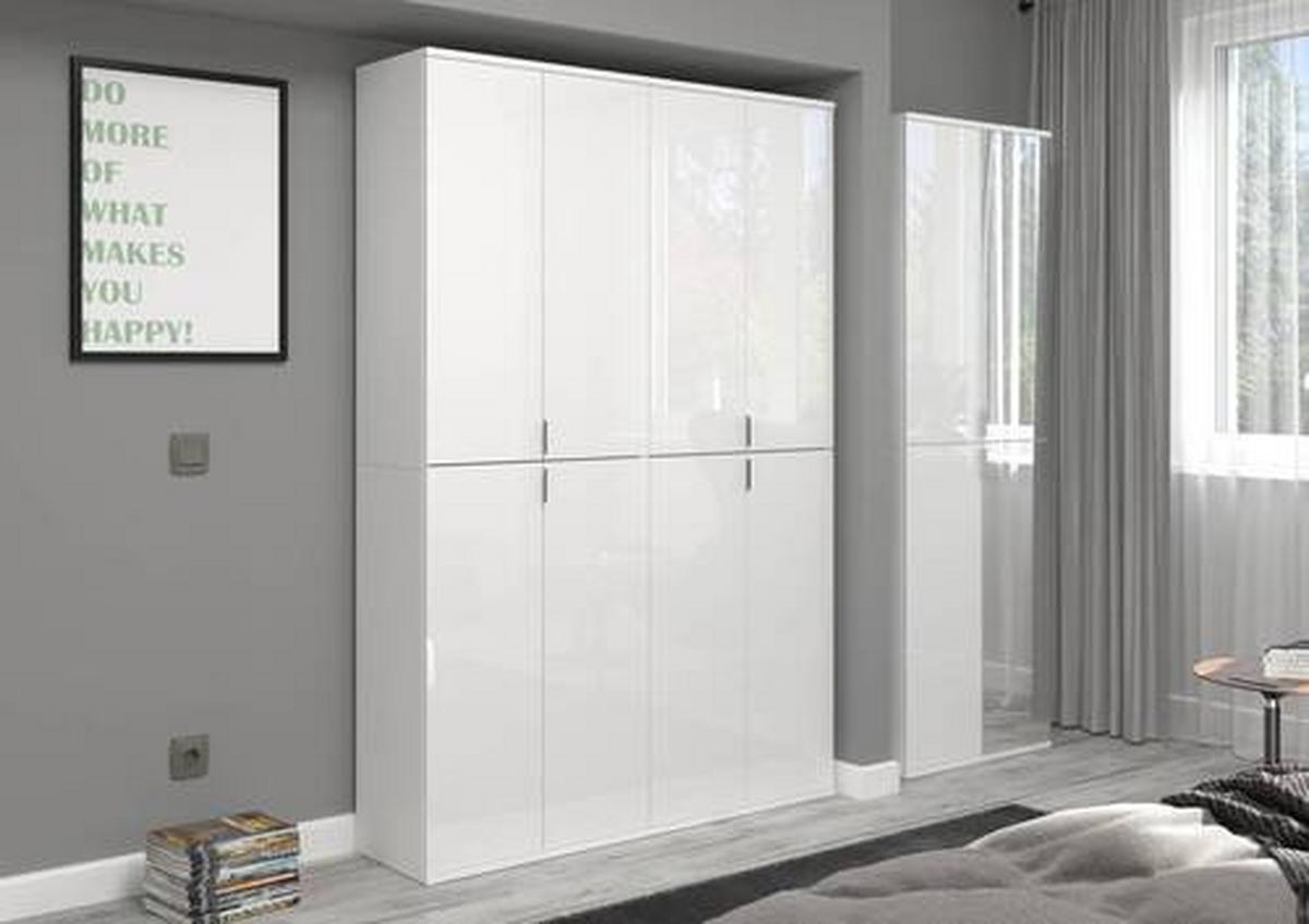 Ormar S Klasičnim Vratima Projekt X - bijela/bijela visoki sjaj, Moderno, staklo/drvni materijal (60/193/34cm) - Modern Living