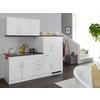 Küchenblock Toronto II m. Geräten Weiß - Chromfarben/Graphitfarben, MODERN, Holzwerkstoff/Metall (210cm) - Held