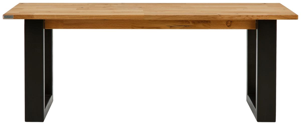 ŁAWKA ROOMSOLVER - dąb dziki/czarny, Natur, drewno (120/38/45cm) - Livetastic