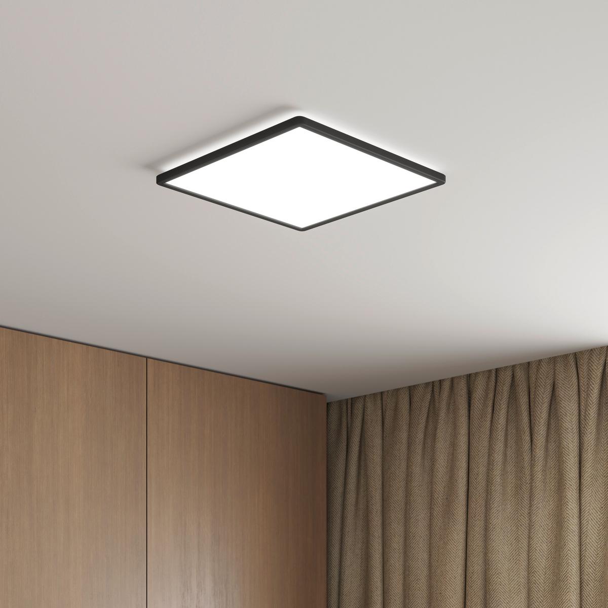 LAMPA SUFITOWA LED GIGA 8 *SBN* - czarny, Basics, tworzywo sztuczne (42/42/2,9cm) - Novel