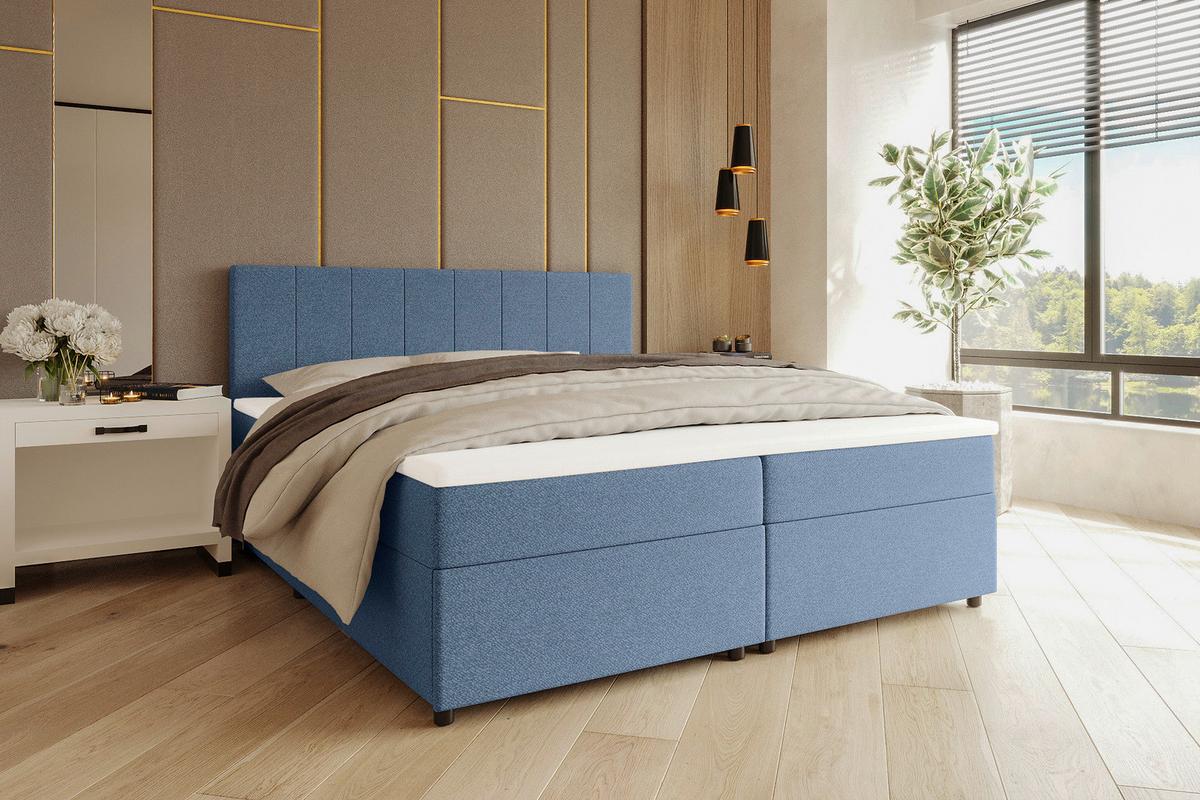 Boxbett Odin Blau ca. 140x200m - Blau/Schwarz, KONVENTIONELL, Kunststoff/Textil (140/200cm) - Based