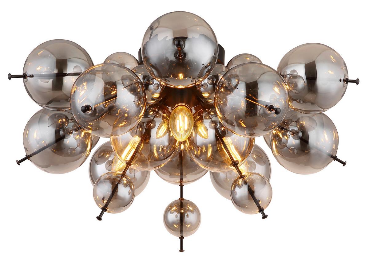 Stropna Svetilka 15633ds - črna, Design, kovina/steklo (55/28cm) - Globo