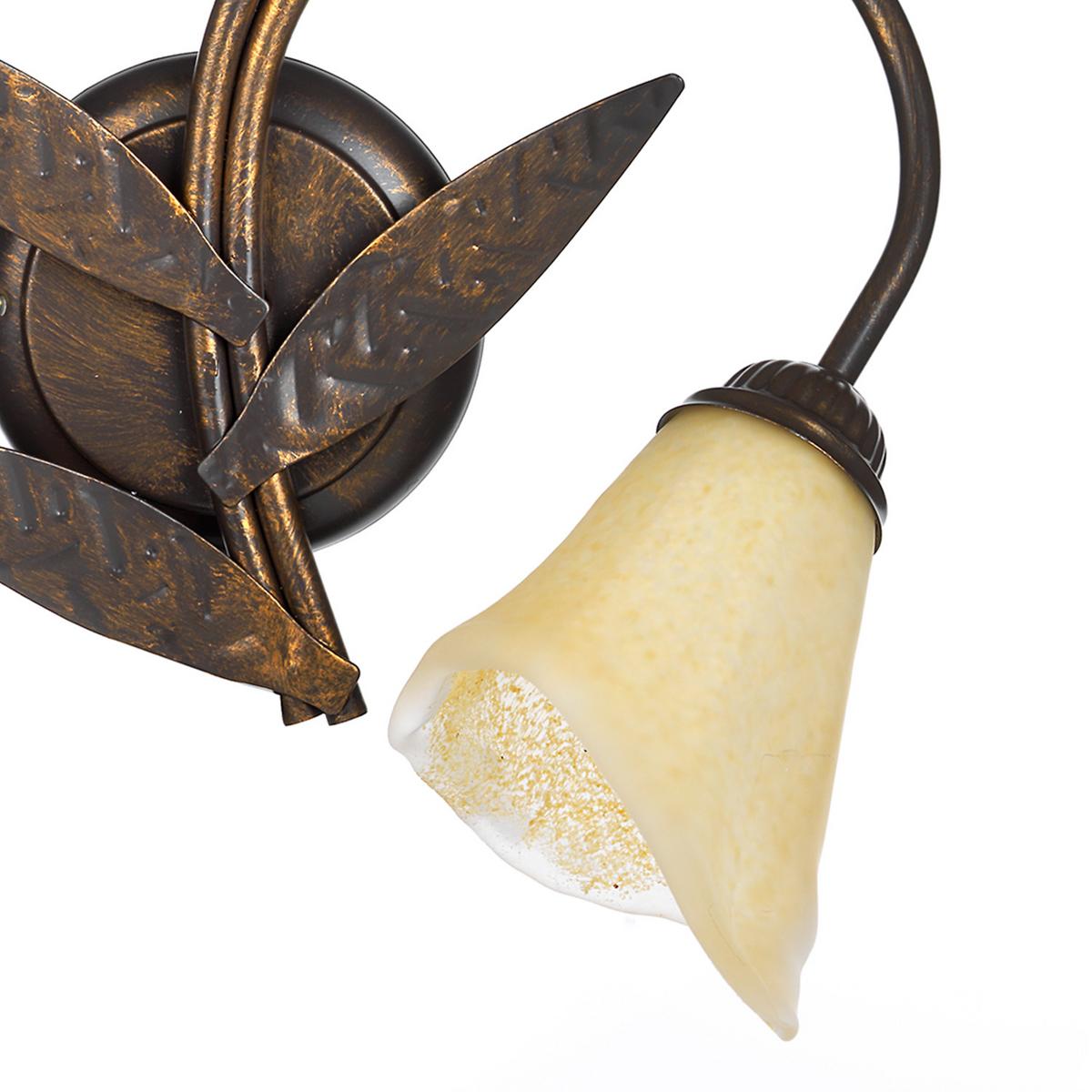 Wandleuchte Alga Bronzefarben max. 6 Watt - Bronzefarben, KONVENTIONELL, Glas/Metall (35/47/25cm)