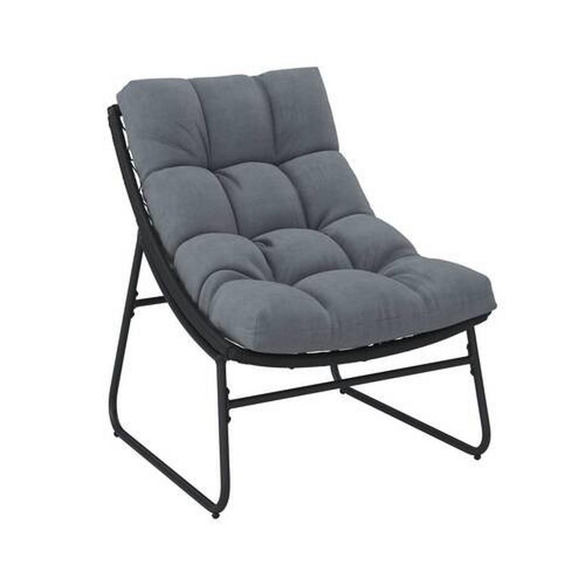 Balkonset Elia Grau Metall/Outdoorstoff +Abdeckung - Dunkelgrau/Grau, MODERN, Kunststoff/Textil - Bessagi Garden