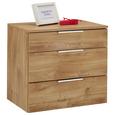 Nachtkästchen Grau/Eichefarben - Eichefarben/Schwarz, KONVENTIONELL, Holzwerkstoff/Metall (58/54/41cm) - Premium Living