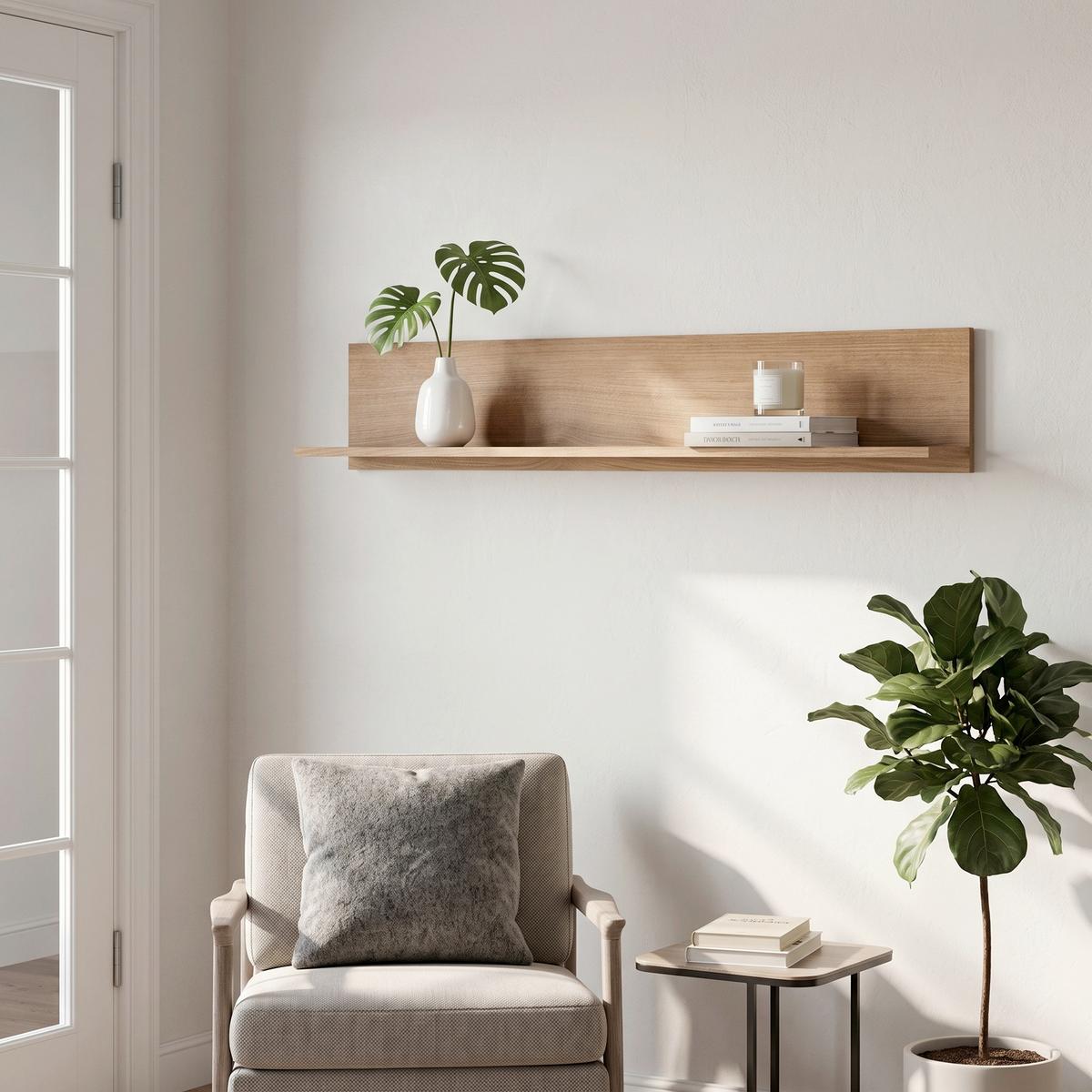 Zidna Polica Delamar - boje hrasta, Trend, drvni materijal (135/22/22cm) - Modern Living