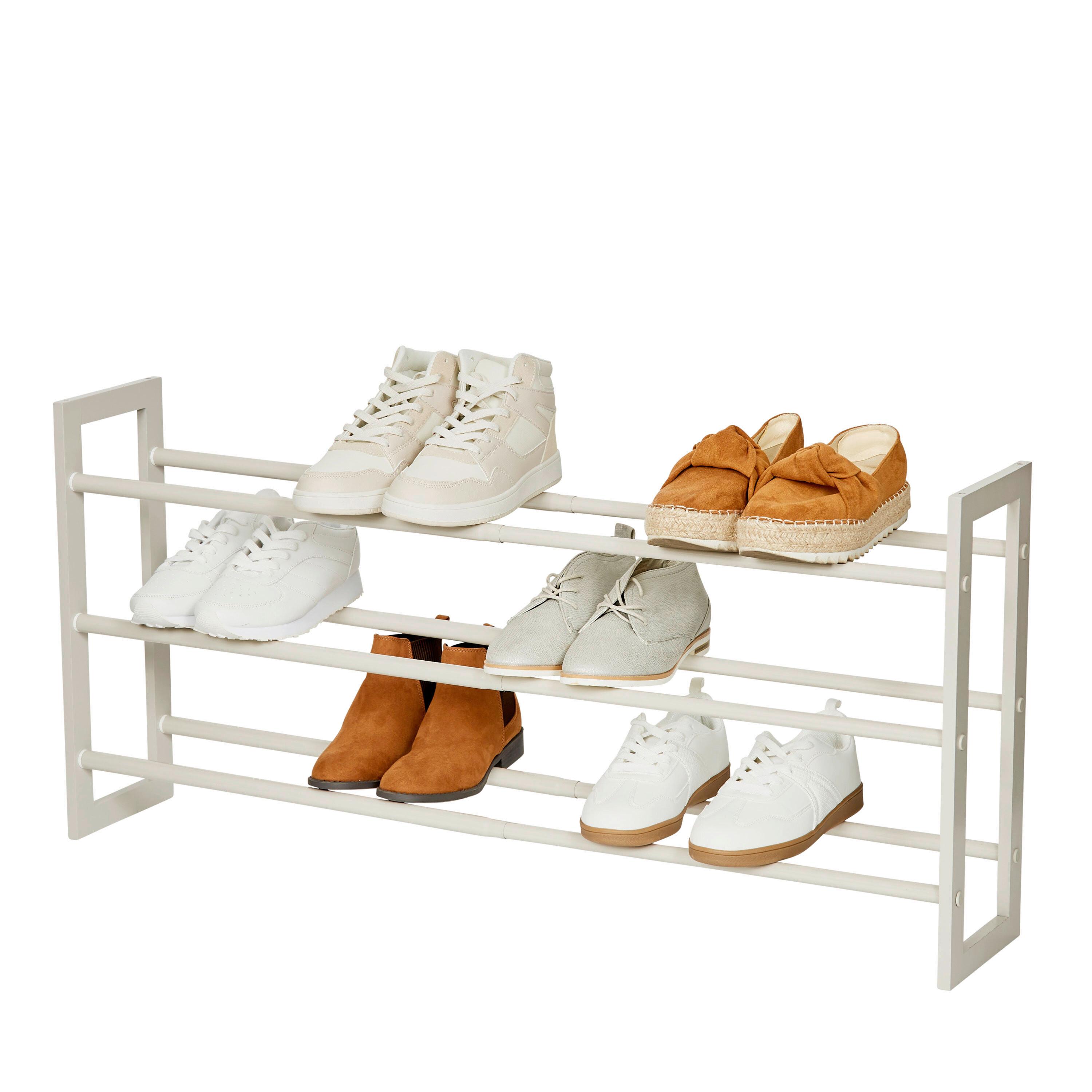REGAŁ NA BUTY 550429OS - greige, Basics, metal/drewno (54,5-99/17/45,5cm) - LOVE IT STORE IT