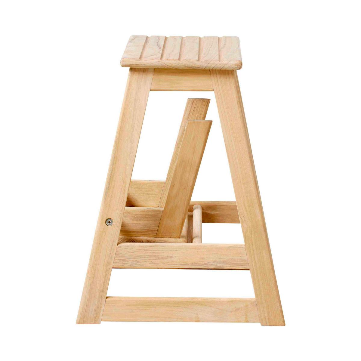 Tritthocker Skala Teak - Teakfarben, Natur, Holz (45,5/49/38,5cm) - Gardenson