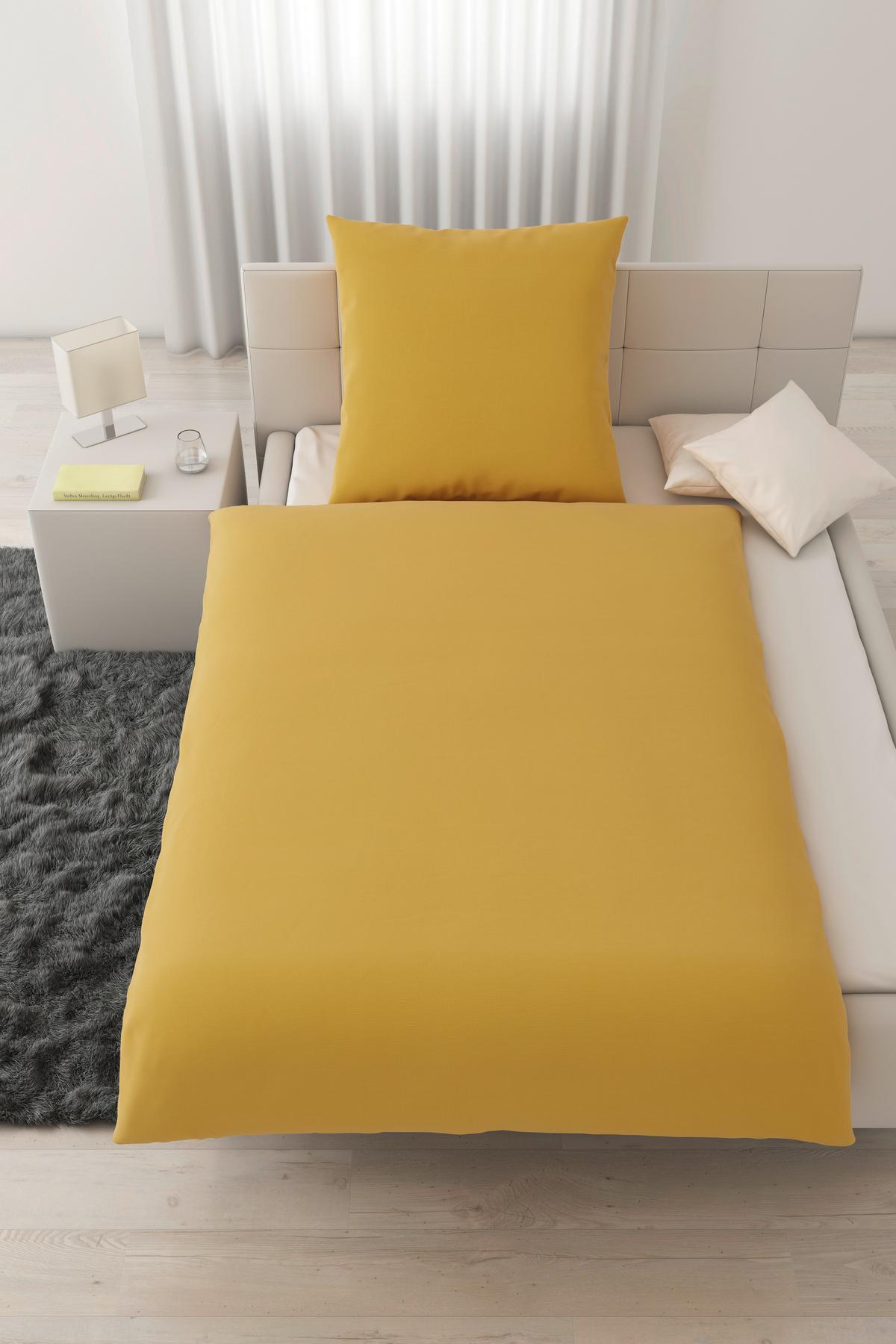 Bettwäsche Waffel in Gelb ca. 135x200cm - Gelb, MODERN, Textil (135/200cm) - Modern Living