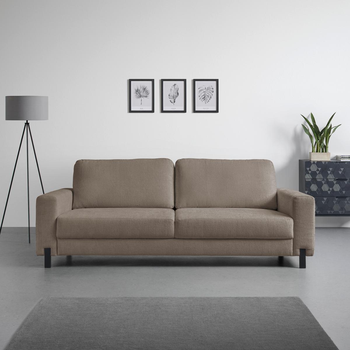 3-Sitzer-Sofa Piega Hellgrau - Hellgrau/Schwarz, MODERN, Textil/Metall (230/66-87/96cm) - Mömax