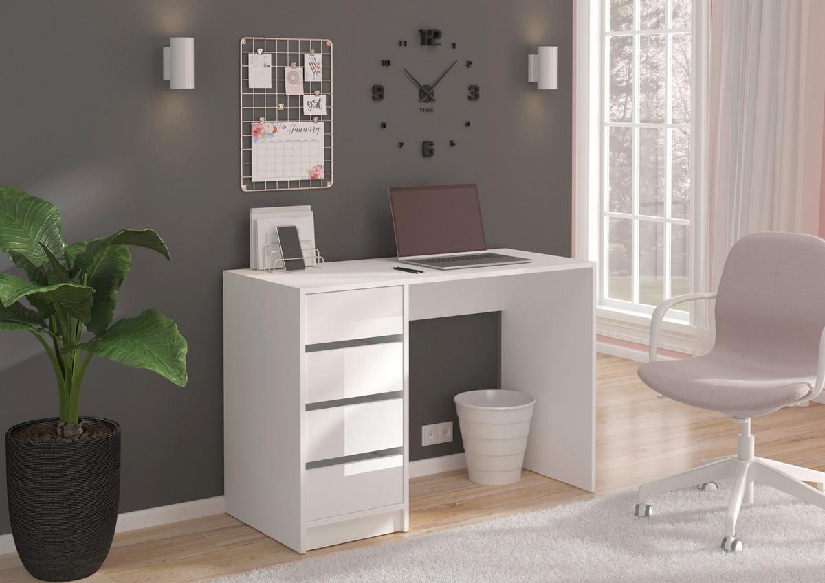 Schminktisch Emma ca. 110x75x48 cm Weiß - Design, Holzwerkstoff (110/75/48cm) - MID.YOU