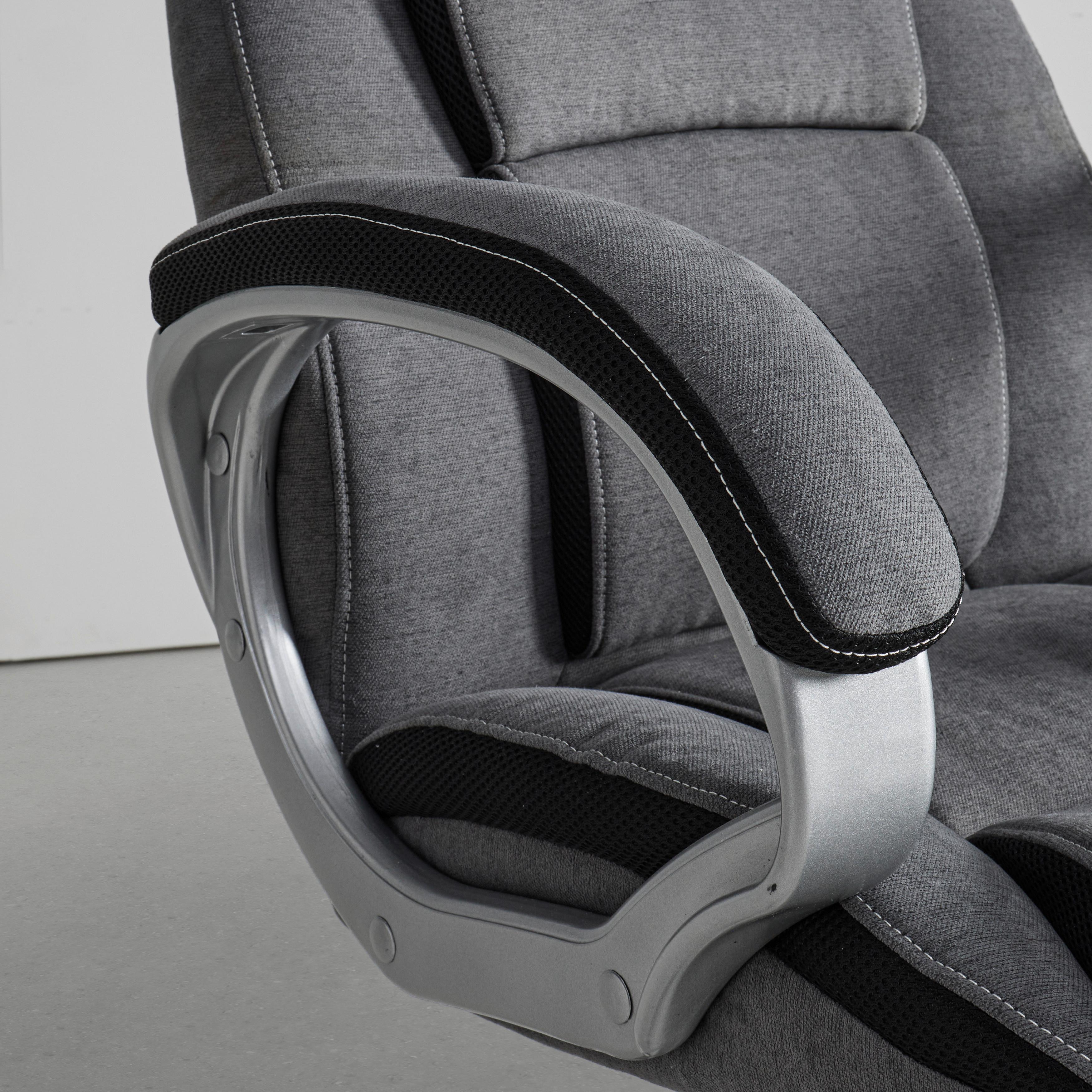 KONTORSSTOL NICO -EXKLUSIV- - silver/grå, Modern, metall/textil (66/115-123/74cm) - Mömax