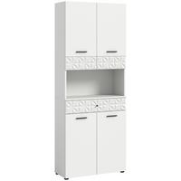 Hochschrank Prisma ca. 70x187x34 cm Weiß - Schwarz/Weiß, MODERN, Holzwerkstoff/Kunststoff (70/187/34cm) - MID.YOU