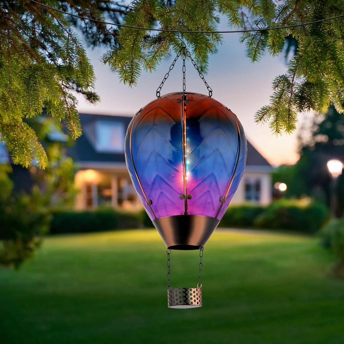 Solarleuchte 36137  Solar - Multicolor/Schwarz, Design, Glas/Kunststoff (27/37cm) - Globo