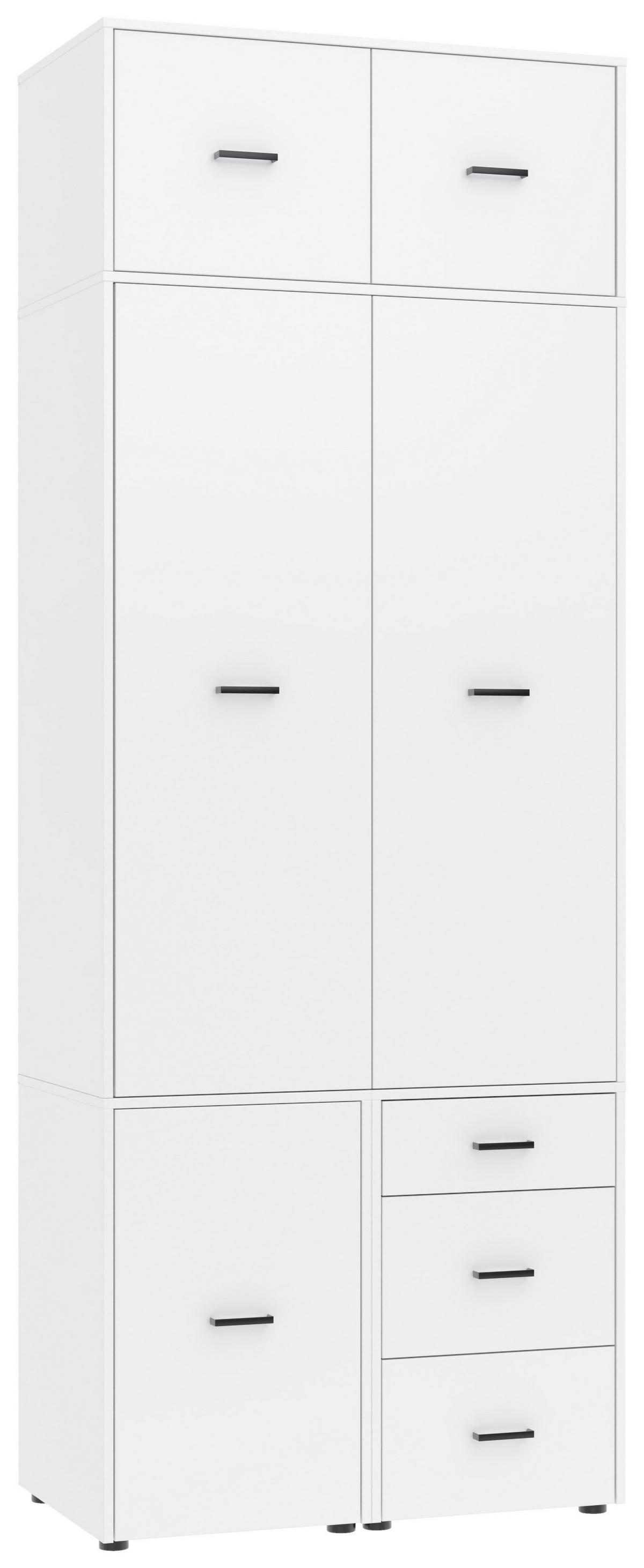 Kleiderschrank Kivo Weiß - Schwarz/Weiß, Basics, Holzwerkstoff/Kunststoff (90/239,40/52,1cm) - Based