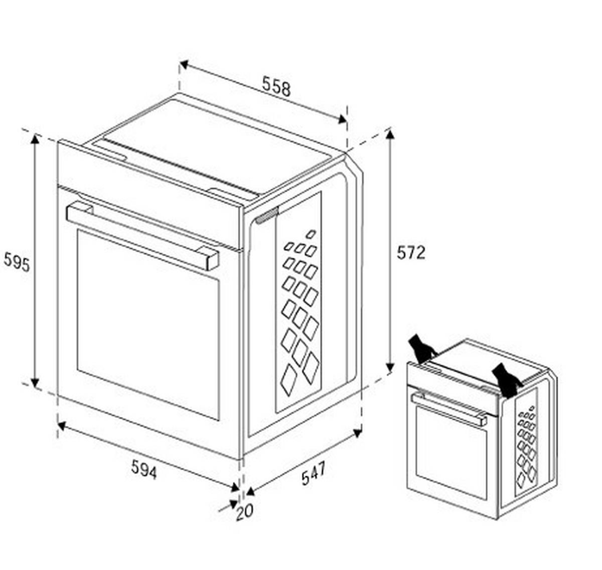 Backofen MBP75150BRBAF Schwarz - Schwarz, Metall (59,4/59,5/56,7cm) - Elektra Bregenz