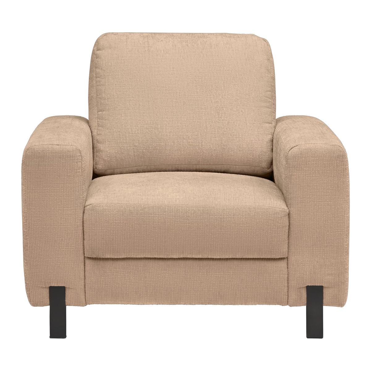 Sessel Piega Sandfarben - Sandfarben/Schwarz, MODERN, Textil/Metall (99/66-87/96cm) - Mömax