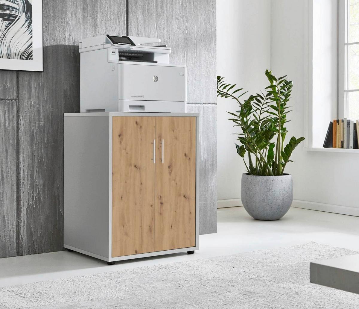 AKTENSCHRANK OFFICE EDITION - Eiche Artisan/Grau, MODERN, Holzwerkstoff (54/74/50cm) - MID.YOU