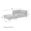 RECAMIERE FANNY - blå/naturfärgad, Modern, trä/textil (154/55/73cm) - Bessagi Home