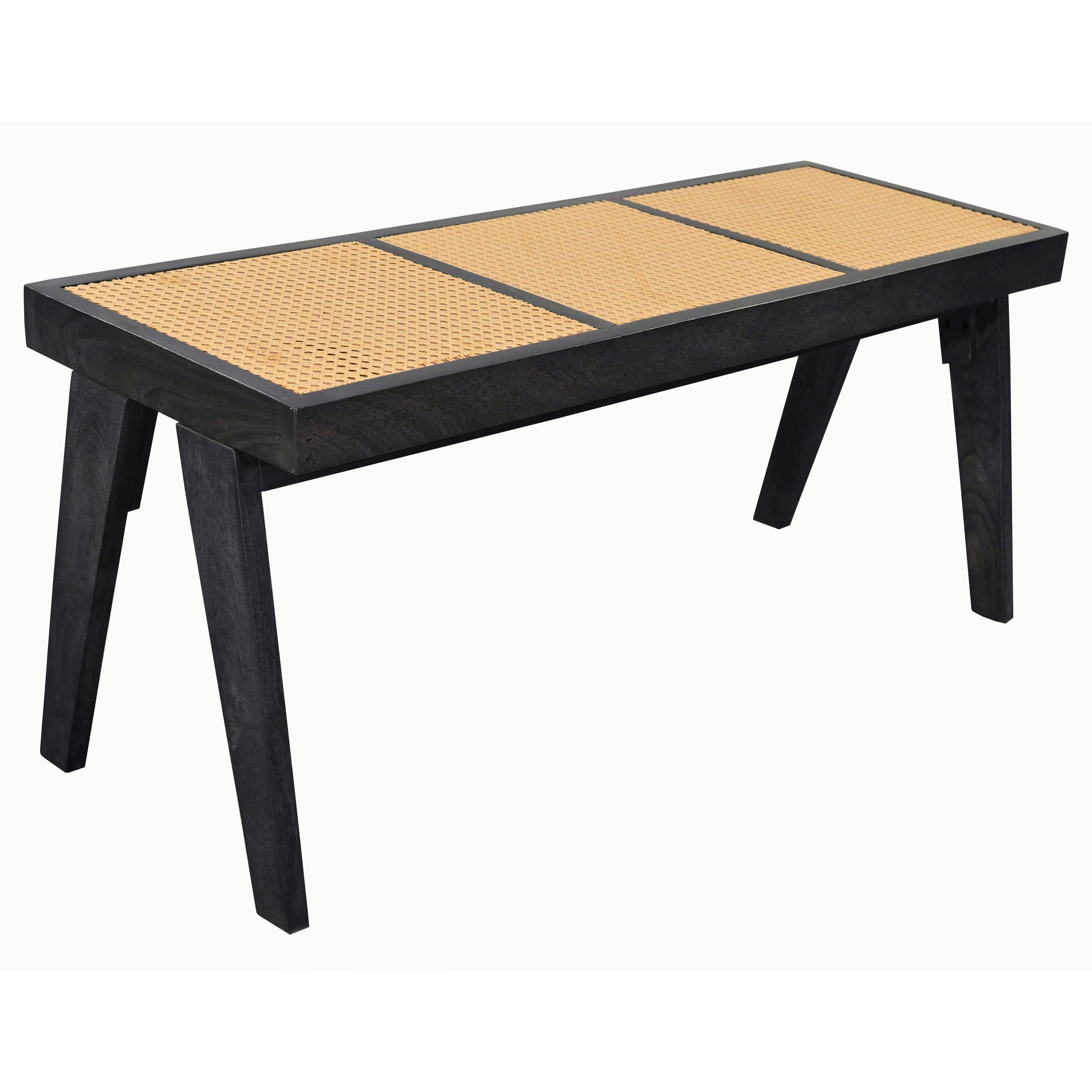 Hockerbank Wl7.015 - Schwarz, Design, Holz (120/48/38cm) - Livetastic