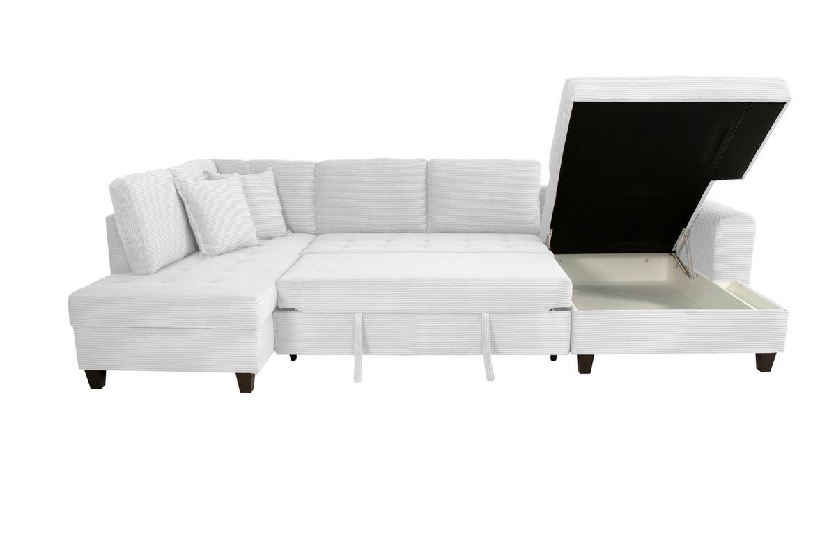 Kutna Garnitura Moritz - srebrne boje, Trend, tekstil (178/324/155cm) - Modern Living
