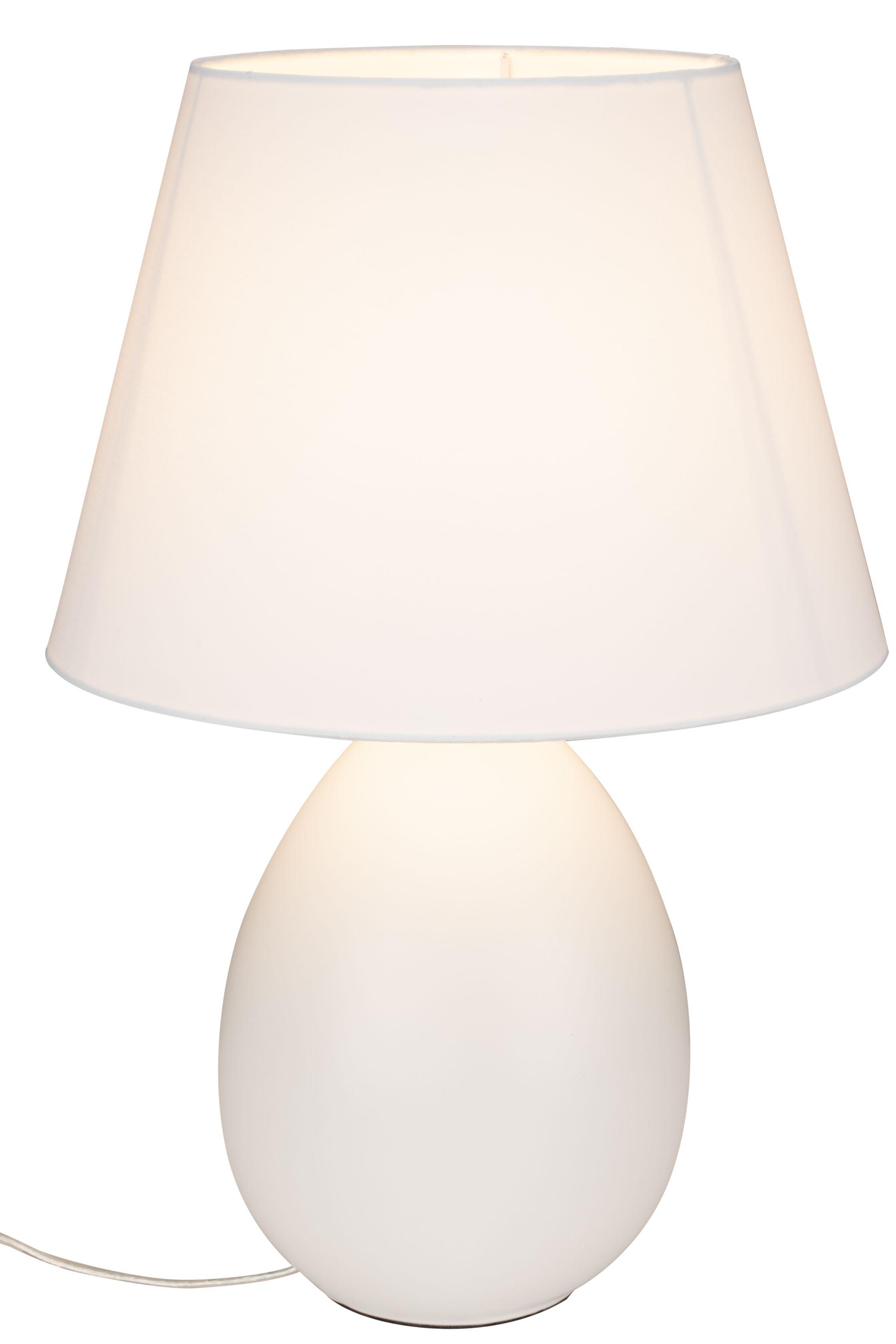 LAMPA STOŁOWA GENUA *SBM* - biały, Lifestyle, metal/tkanina (33/49,5cm) - Marama