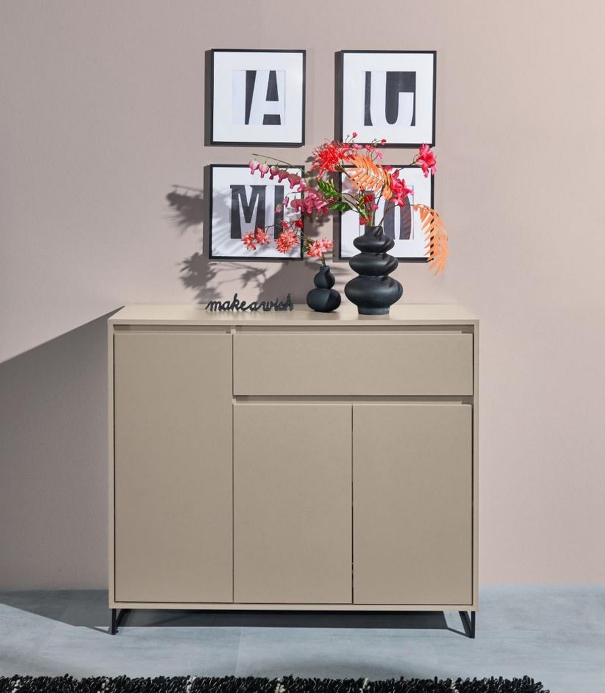 Comodă COLOGNE - cașmir, Design, material pe bază de lemn (118/103/38cm) - Modern Living