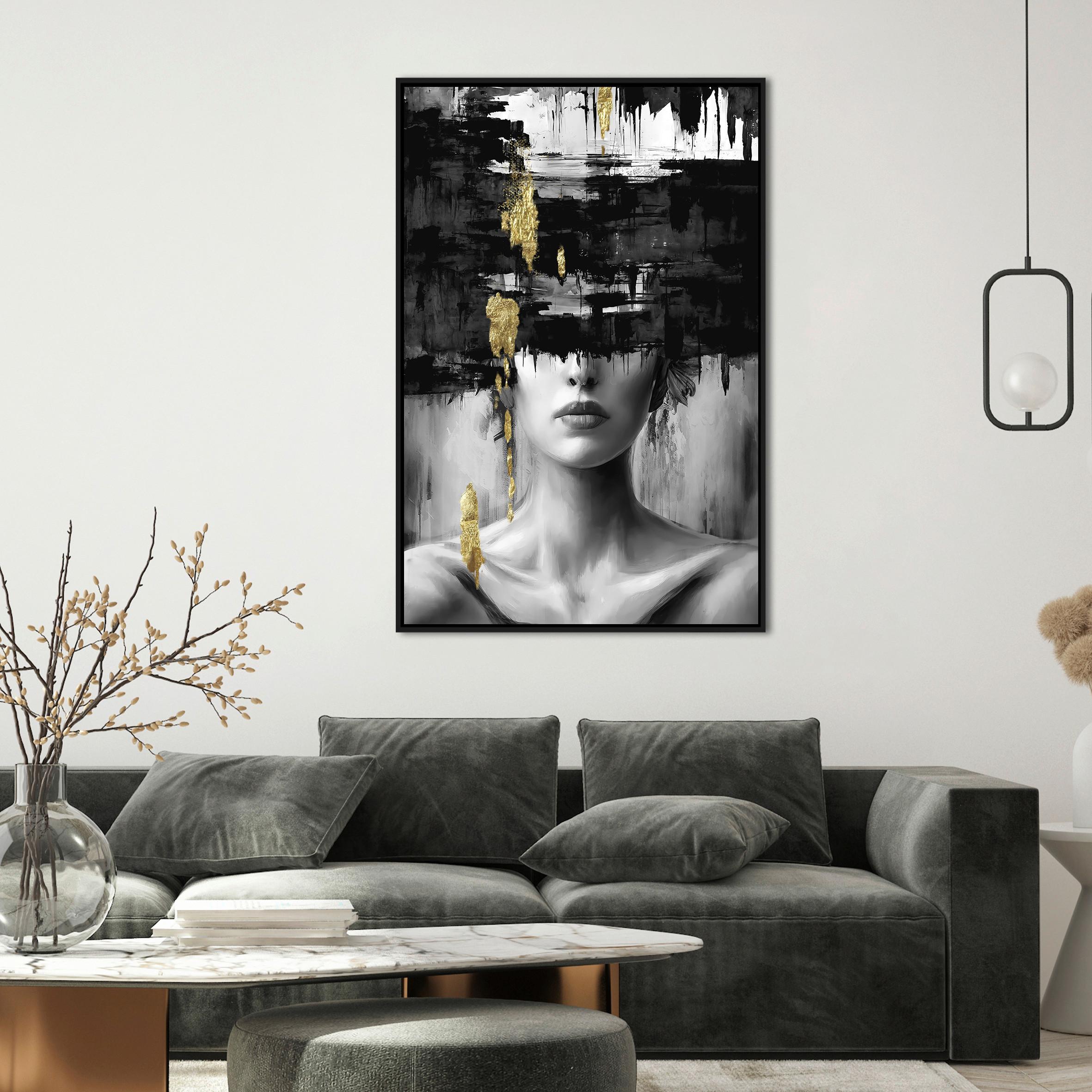 Keilrahmenbild Denise ca. 60x90cm - Weiss/Goldfarben, Modern, Holzwerkstoff/Kunststoff (60/90cm) - Mömax